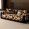 Stylish Color-Blocked Faux Rabbit Fur Soft Non-Slip Irregularly Shaped Couch Cover